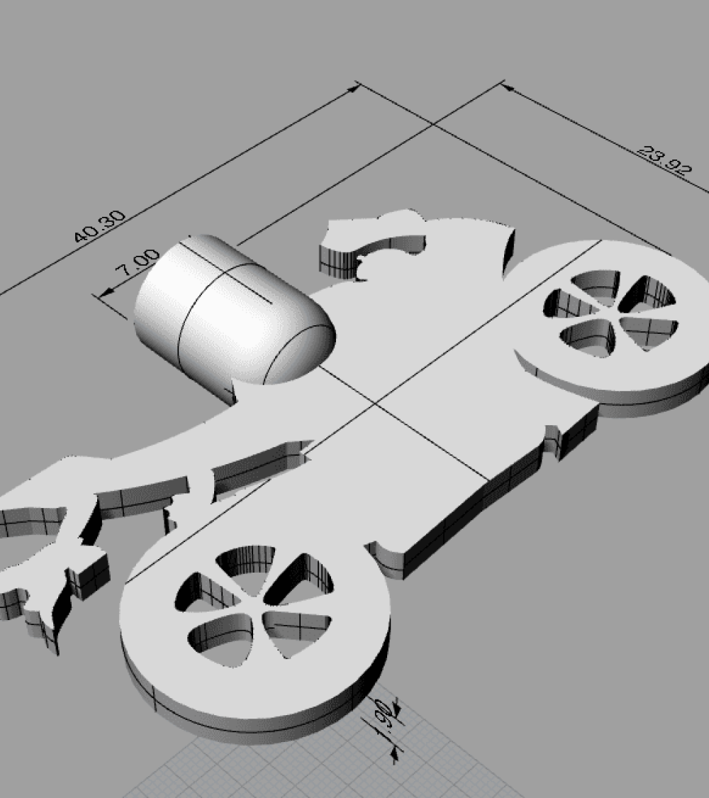 Yamaha motorcycle Christmas light CAD drawing.