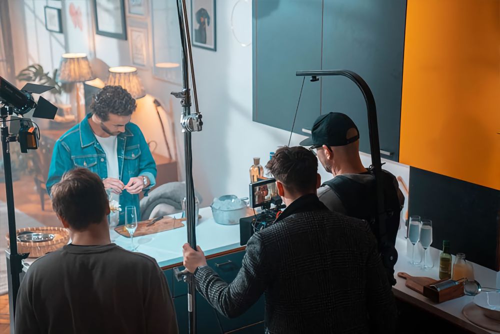 Overhead shot in an apartment in East London, filming the Like Like campaign.