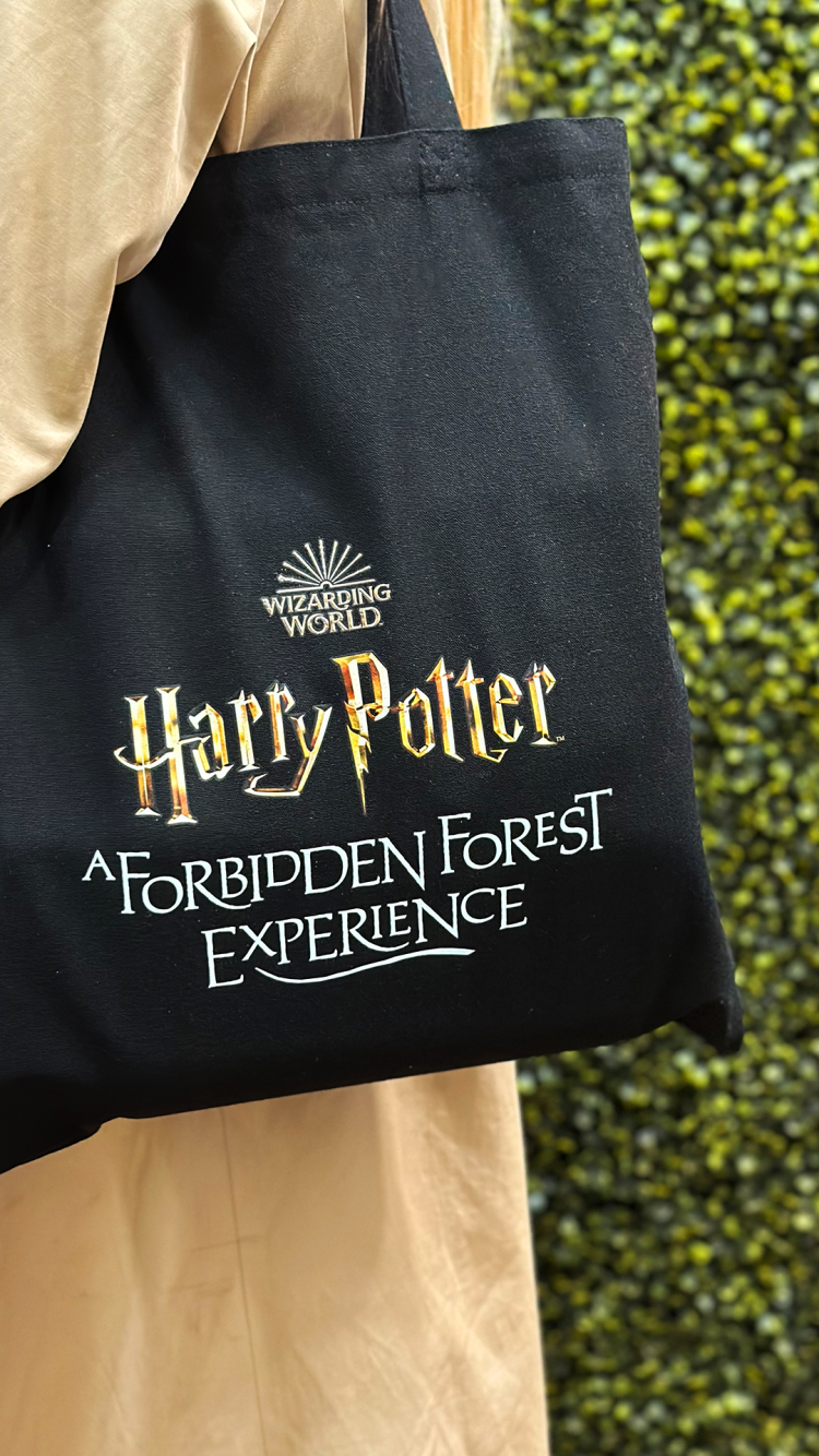 A Forbidden Forest black tote bag.