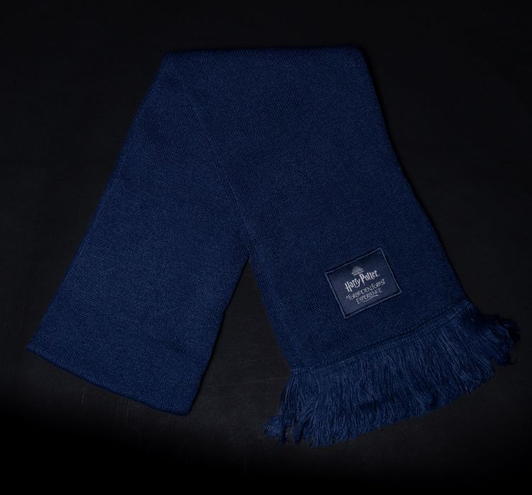 Blue scarf.