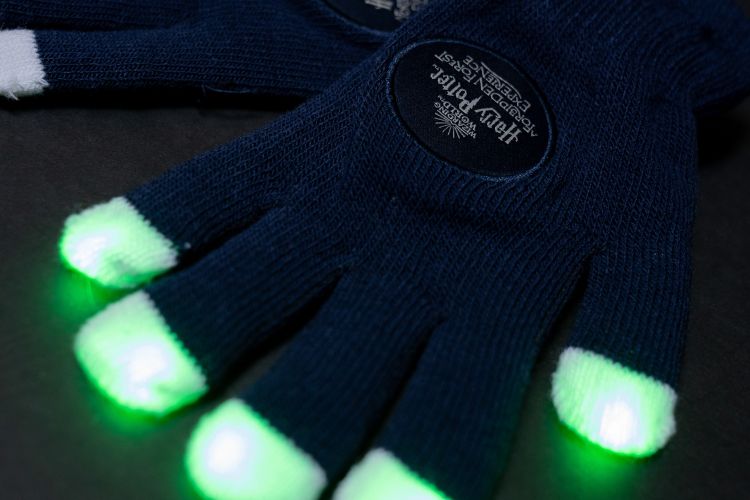 Forbidden Forest gloves with glow in the dark finger tips.