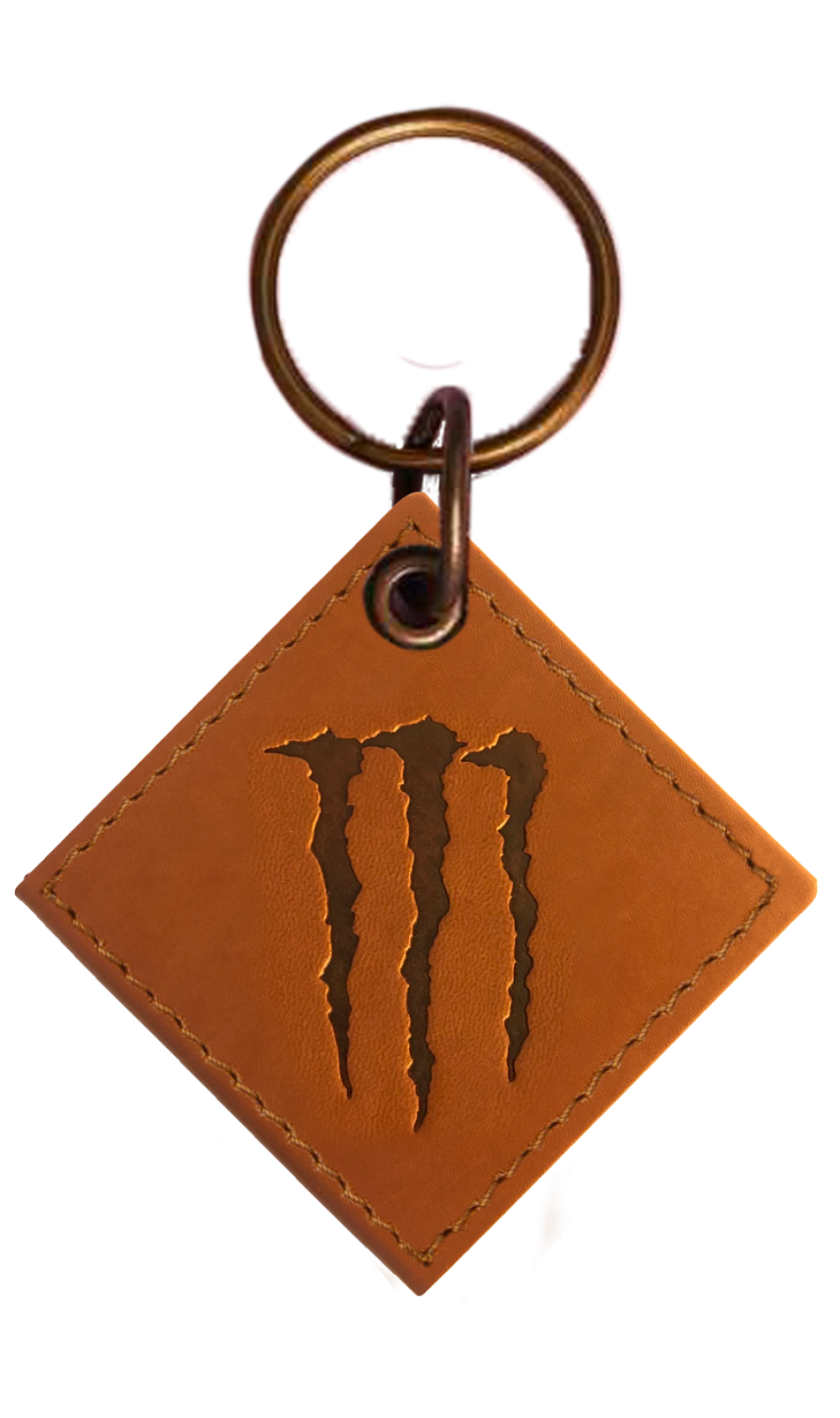 Reverse of stitched keyring.