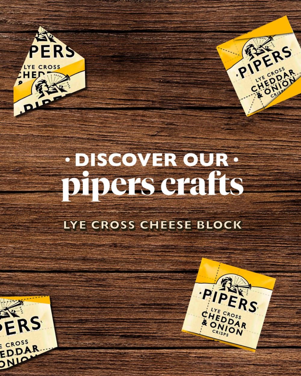 Social media poster advertising Pipers Crafts to make a Lye Cross Cheese block with origami.