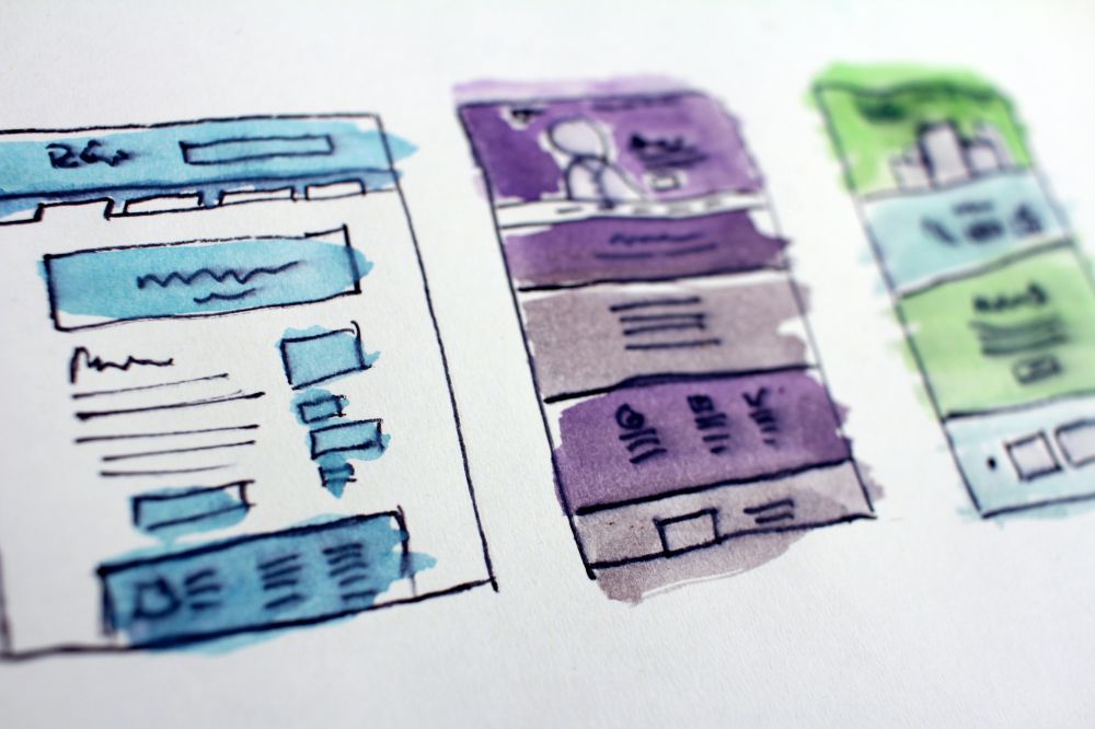 A design sketch in water colors.