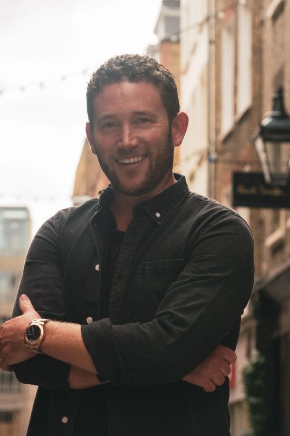 Ben Hyde outside Paul Smith in Covent Garden.