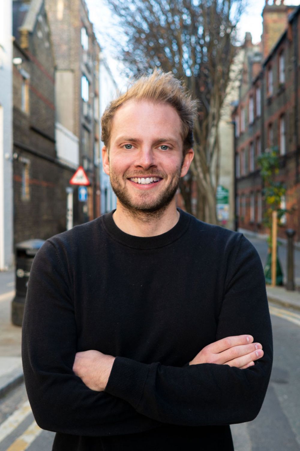 James Bentley in a black jumper on Macklin Street.